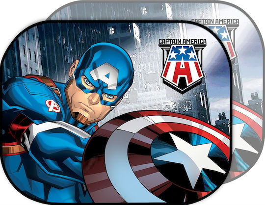 Colzani Car Side Sunshades with Suction Cup Colzani Captain America 44x35cm 2pcs