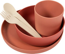 Bo Jungle Feeding Set made of Plastic Orange 5pcs