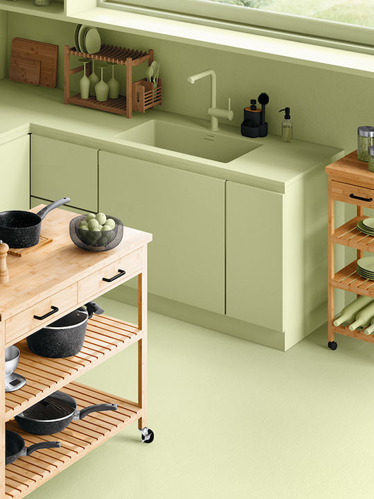 5Five Linha Wooden Kitchen Trolley 5 Tiers Beige 38x37x90cm