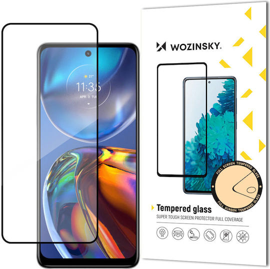 Wozinsky Case Friendly Full Glue Full Face Tempered Glass Μαύρο (Motorola Moto E32)