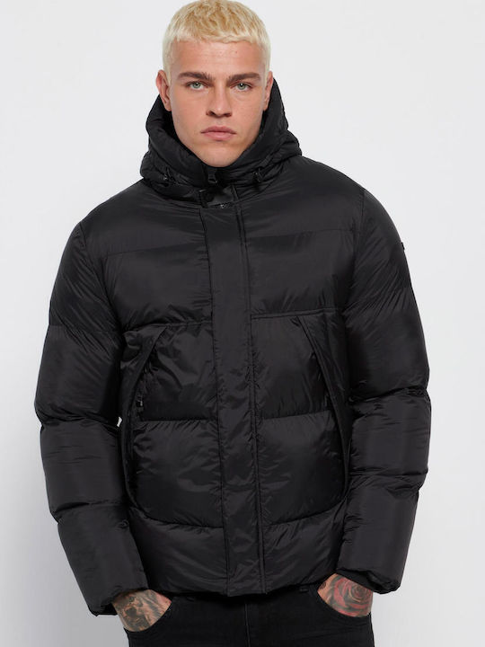 Funky Buddha Winter Jacke Puffer Schwarz