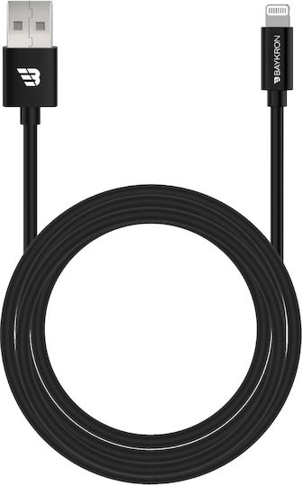 Baykron Regular USB-A la Cablu Lightning Negru 1.2m (BKR-SL-LI-BLK1.2)