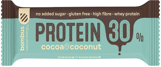 Bombus Protein Μπάρα με 30% Πρωτεΐνη & Γεύση Coconut Cocoa 50gr