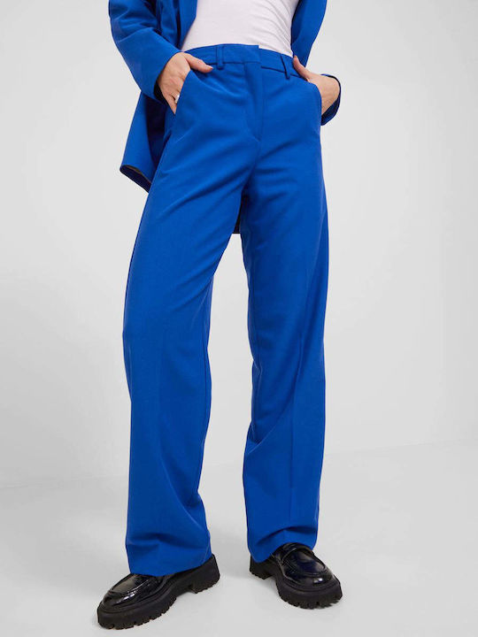 Jack & Jones Damen Hoch tailliert Stoff Hose Blau