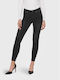 Only Wauw Women's Jean Trousers Mid Rise in Skinny Fit Washed Black