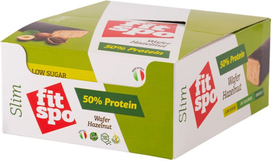 Fit Spo Slim Protein Bar Riegel mit 50% Protein & Geschmack Hazelnut 12x50gr