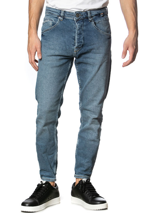 Alex K3948 Herren Jeanshose Gekürzte Elastische mit Loose Verjüngt Anwendung Blau