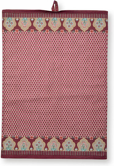 PiP Studio Flower Festival Scallop Хавлиени кърпи от 100% Памук Dark Pink 70x50см