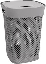 Plastmeccanica 451 Plastic Laundry Basket 50lt with Cap 39x39x54cm Gray