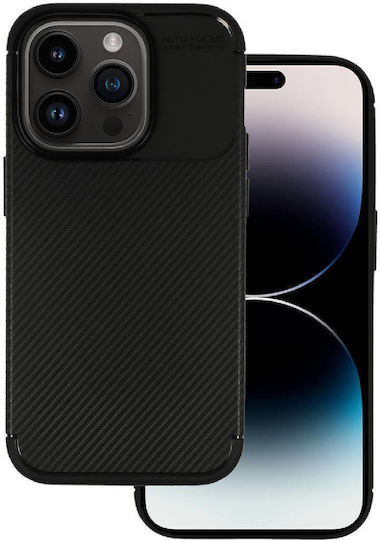 Vennus Carbon Elite Back Cover Σιλικόνης Μαύρο (iPhone 14 Pro)