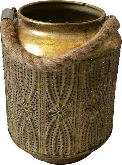 Oriana Ferelli Tabletop Metallic Lantern Gold 15.5x15.5x20.5cm
