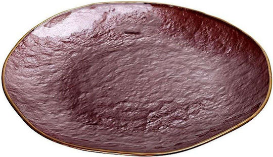 Espiel Shine Platou Decorativ Rotundă Sticlă Roz 1buc 33x33buc