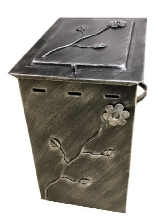 Ξ-7 Metallic Box Wood Storage 53x40x33cm Silver