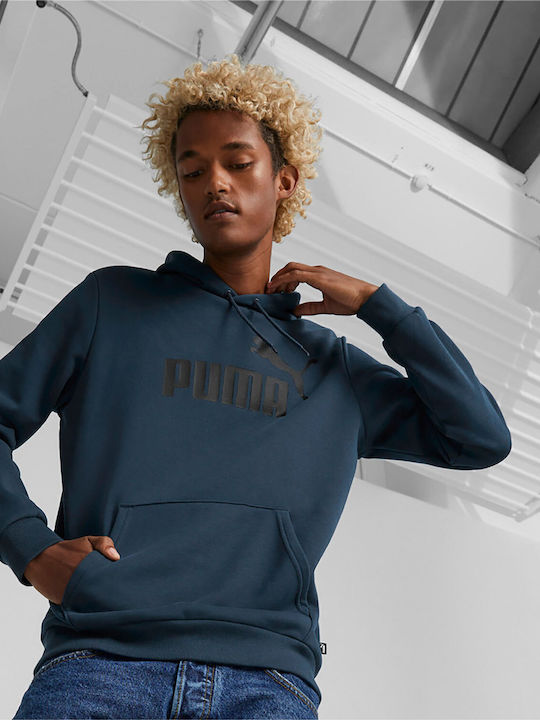 PUMA Big Logo Суитшърт с Качулка Тъмносин