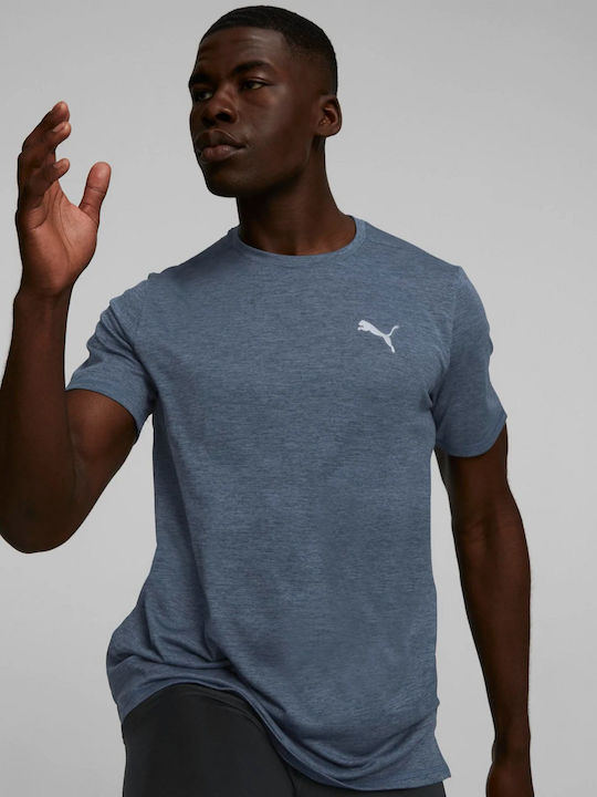 Puma Run Favorite Ανδρικό T-shirt Navy Μπλε με Λογότυπο