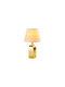 Elmark Ponza Metal Table Lamp for Socket E27 with Beige Shade and Gold Base
