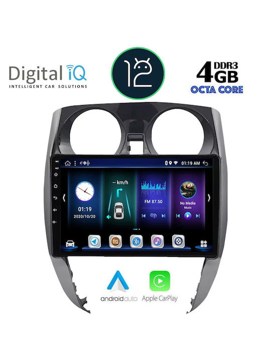 Digital IQ Car Audio System for Nissan Note 2012+ (Bluetooth/USB/AUX/WiFi/GPS/Apple-Carplay/CD) with Touch Screen 9"