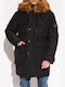 Winter Jacke Parka Schwarz