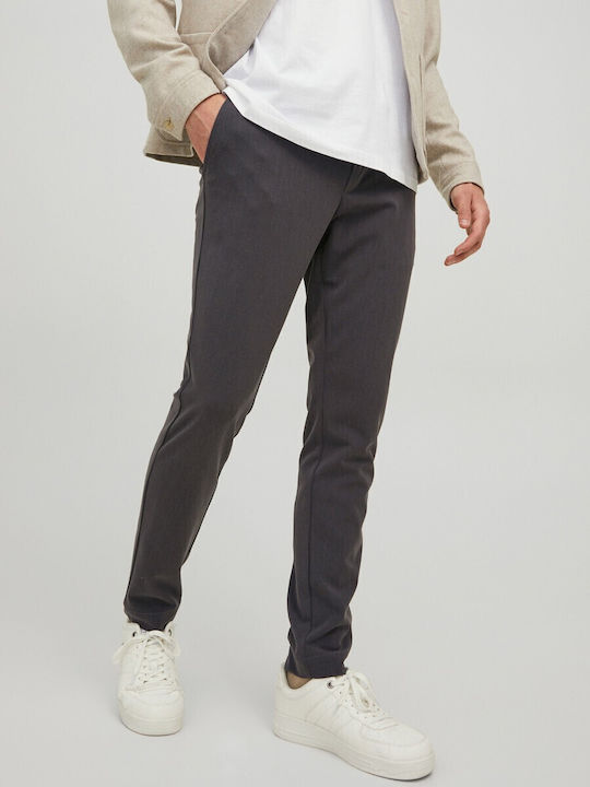 Trousers Chino Elastic in Slim Fit Dark Grey