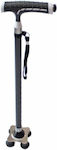 Tpster 21443 Folding Telescopic Aluminium Stick Black