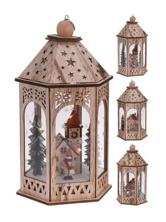 Koopman Christmas Wooden Lantern Battery Operated 29x16cm Various Designs