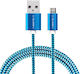 GoGEN Geflochten USB 2.0 auf Micro-USB-Kabel Blau 1m (MICUSB100MM26) 1Stück
