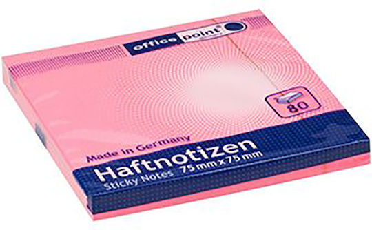 Officepoint Haftnotizen im Würfel 80 Blätter Rosa 7.5x7.5Stück Set 80Stück