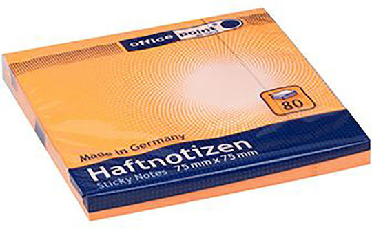 Officepoint Sticky Note Pads in Cube 80 Sheets Orange 7.5x7.5pcs Set of 80pcs