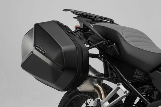 SW-Motech Aero ABS Motorcycle Hard Side Case Set 25lt in Black Colour