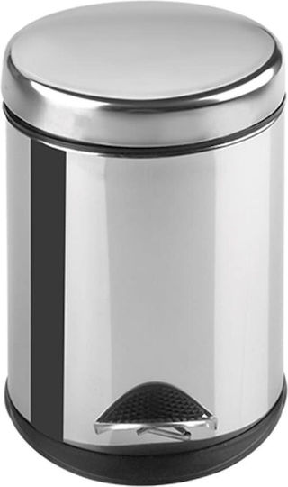 TechnoSet Inox Καλαθάκι Μπάνιου 6lt Ασημί
