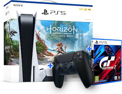 Sony PlayStation 5 με Horizon Forbidden West (Voucher) & Gran Turismo 7 & Sony DualSense Black