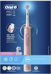 Oral-B Pro 3 3400N Ηλεκτρική Οδοντόβουρτσα με Χρονομετρητή και Αισθητήρα Πίεσης Pink