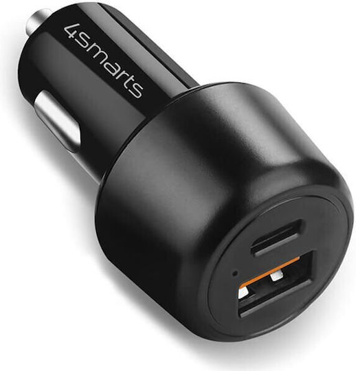 4Smarts Voltroad Ultimate Зарядно за кола 83W Бързо Зареждане с Портове: 1xUSB 1xType-C Черен Цвят