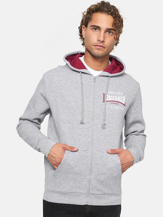 Lonsdale Lintmill Cardigan with Hood Marl Gray ...