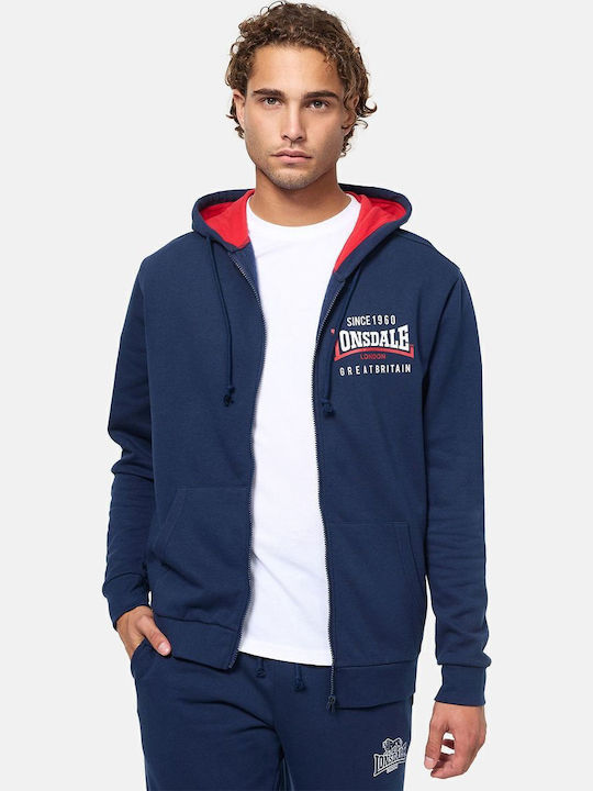 Lonsdale Lintmill Cardigan with Hood Navy Blue