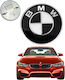 Σήμα Καπό Αυτοκινήτου για Bmw Σήμα Καπό / Πορτμπαγκάζ Κουμπωτό Bmw Μαύρο-Άσπρο 82mm