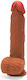 X-Men Dual Layered Dildo Realistic Dildo with Balls and Suction Cup Brown 22cm