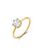 Vogue Single Stone from Gold Plated Silver