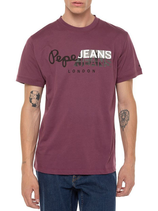 Pepe Jeans T-shirt Bărbătesc cu Mânecă Scurtă Violet