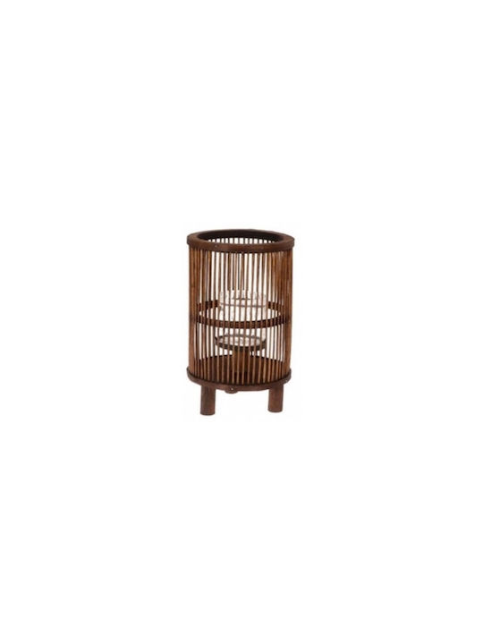 Atmosphera Lantern Wooden Tabletop Brown 17x17x27εκ. 1pcs