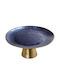 Espiel Round Glass Decorative Platter Blue 28cm