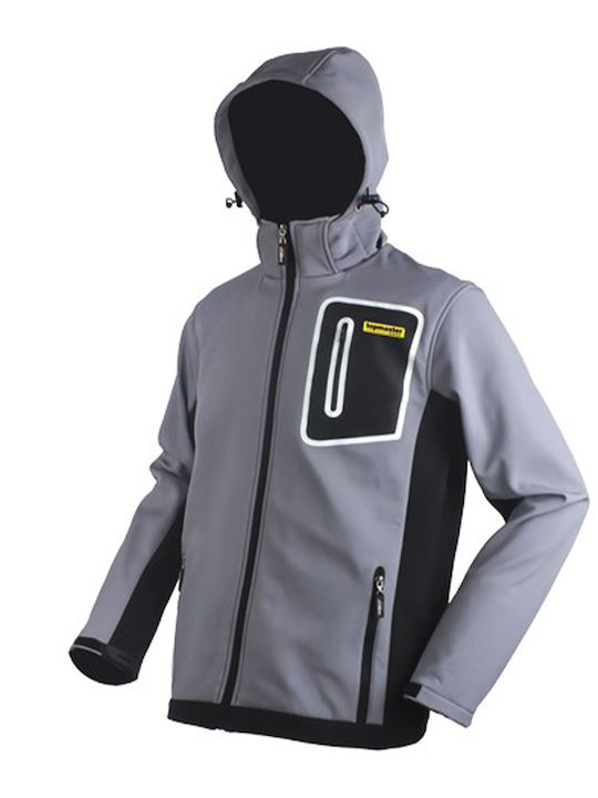 Topmaster Softshell 557 Work Jacket Softshell with Detachable Hood Gray 557503