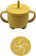 Baby Donkey Toddler Silicone Cup with Handles and Straw for 6m+ Yellow
