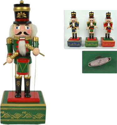 Wooden Christmas Nutcracker with Music 31cm Multicolour