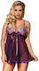 Subblime Babydoll with Bow & Shinny Details Purple