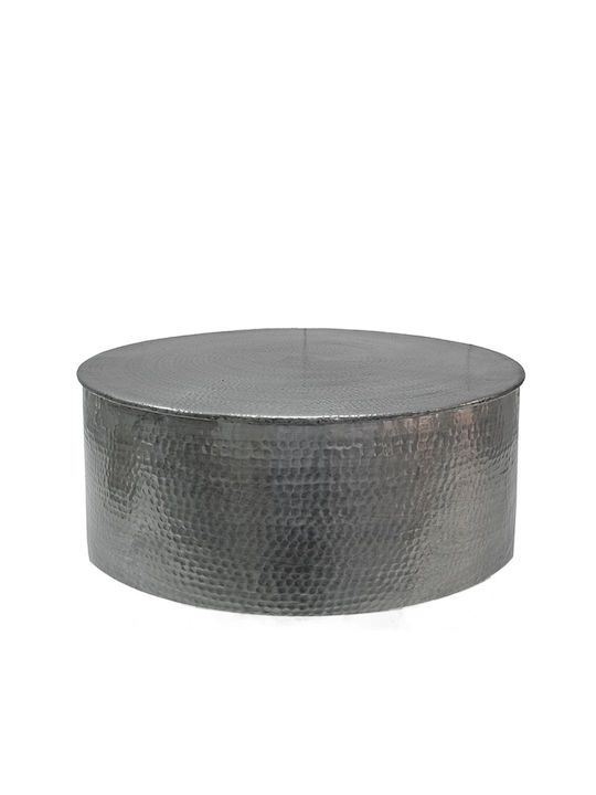 Rundes Zentrales Kaffeetisch aus Aluminium Grau M90xP90xH37cm