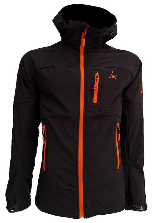 Apu Himaalaya Men's Winter Softshell Jacket Waterproof and Windproof Black/Orange
