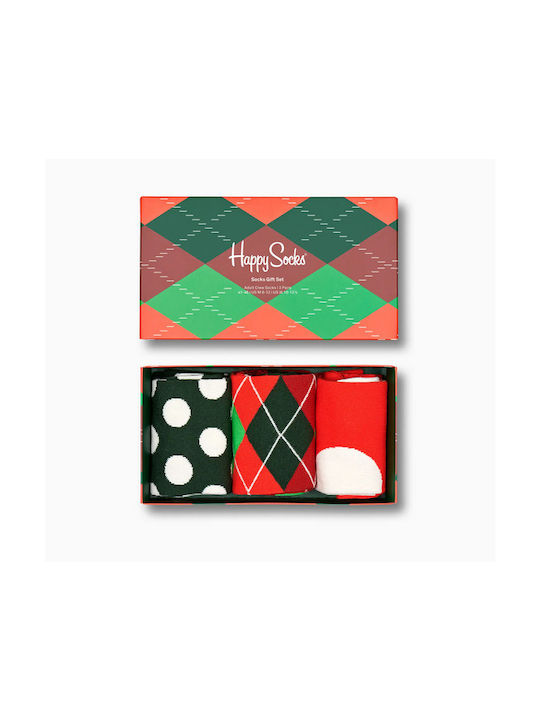 Happy Socks Holiday Classics Gift Set Unisex Κάλτσες με Σχέδια Πολύχρωμες 3 Pack