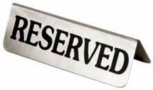 GTSA Σήμα Inox Ταμπελάκι "Reserved" Π15xΥ5cm GTSA Σήμα Inox Ταμπελάκι "Reserved" Π15xΥ5cm