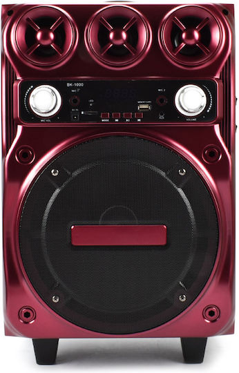 Karaoke Speaker with Wired Microphone and Lighting Effects VK-1000 Red
